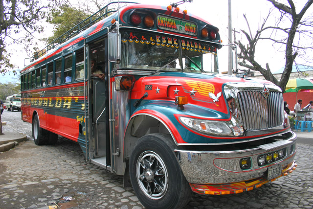 Chicken Bus in Antigua, Guatemala