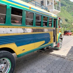 Colorful bus with chrome accents, Guatemala City, Guatemala